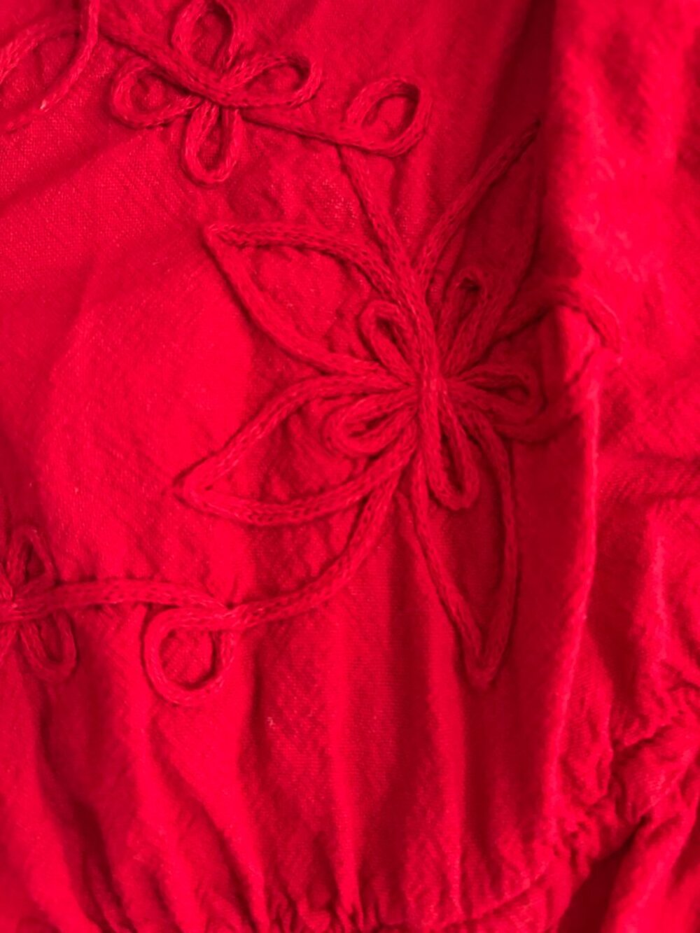 100% Cotton Smocked Peasant Mini Dress - Picture 10 of 16